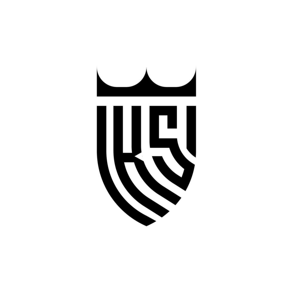 ks kroon schild eerste luxe en Koninklijk logo concept vector