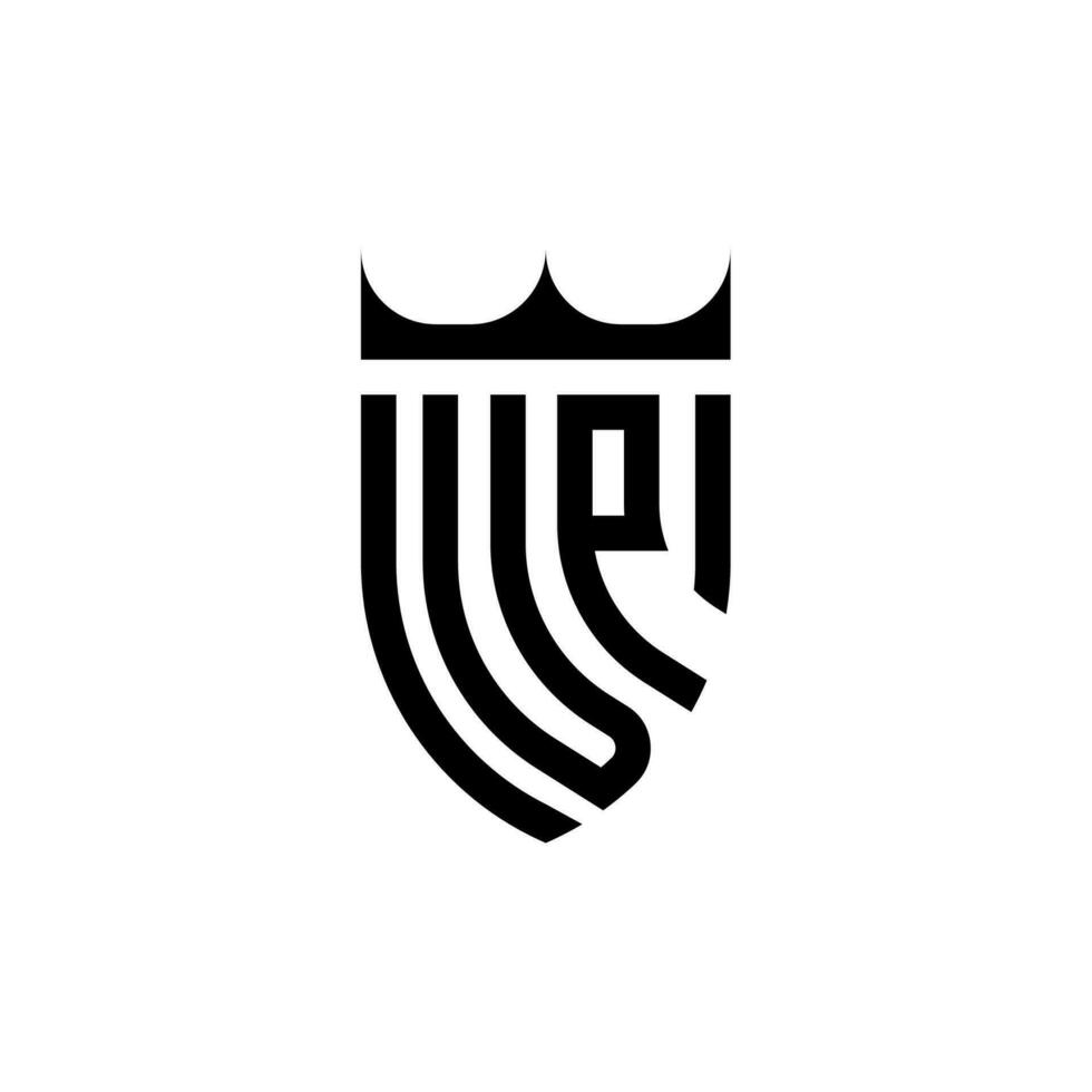 vp kroon schild eerste luxe en Koninklijk logo concept vector