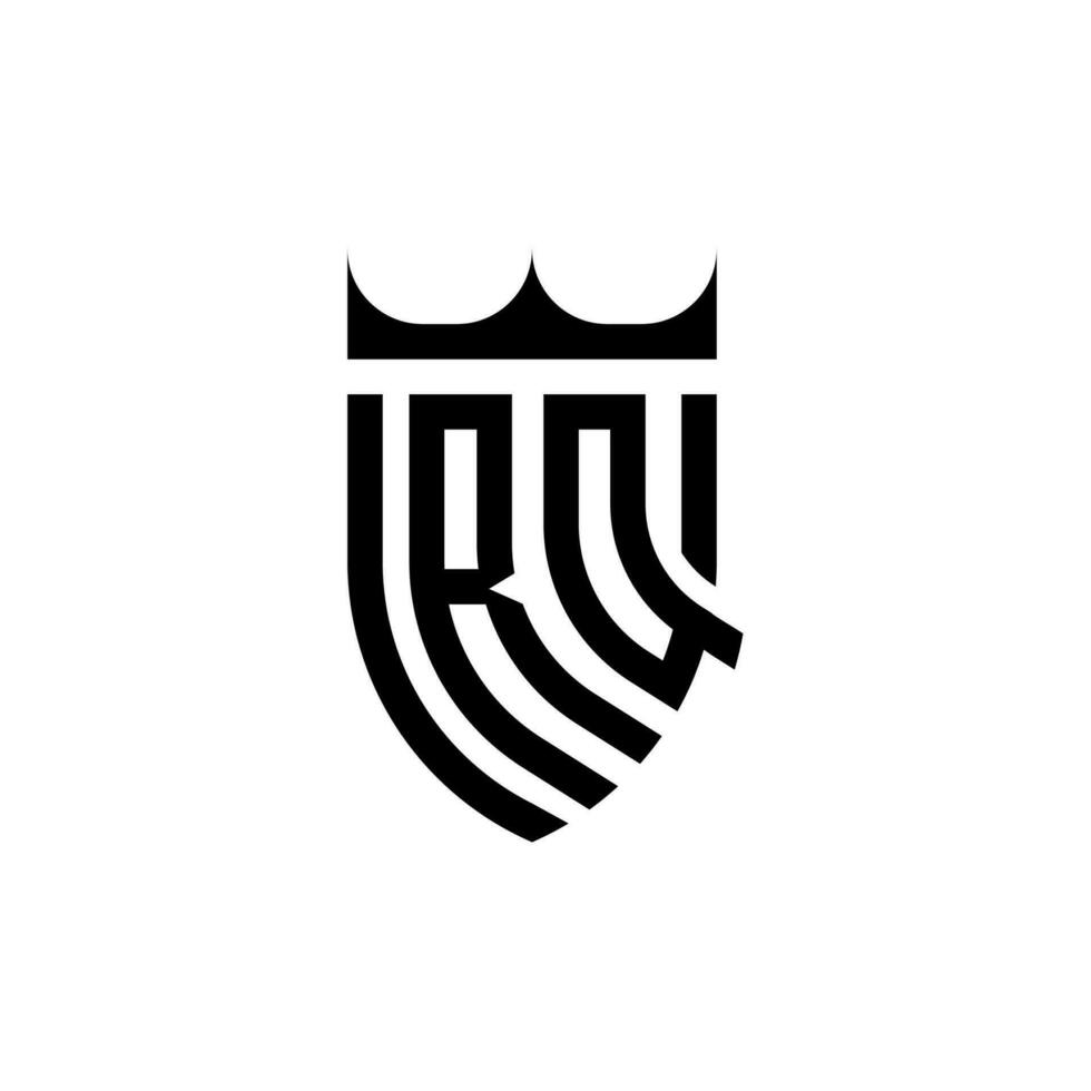 rq kroon schild eerste luxe en Koninklijk logo concept vector