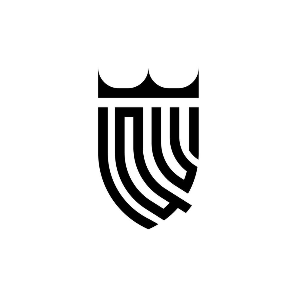 qu kroon schild eerste luxe en Koninklijk logo concept vector