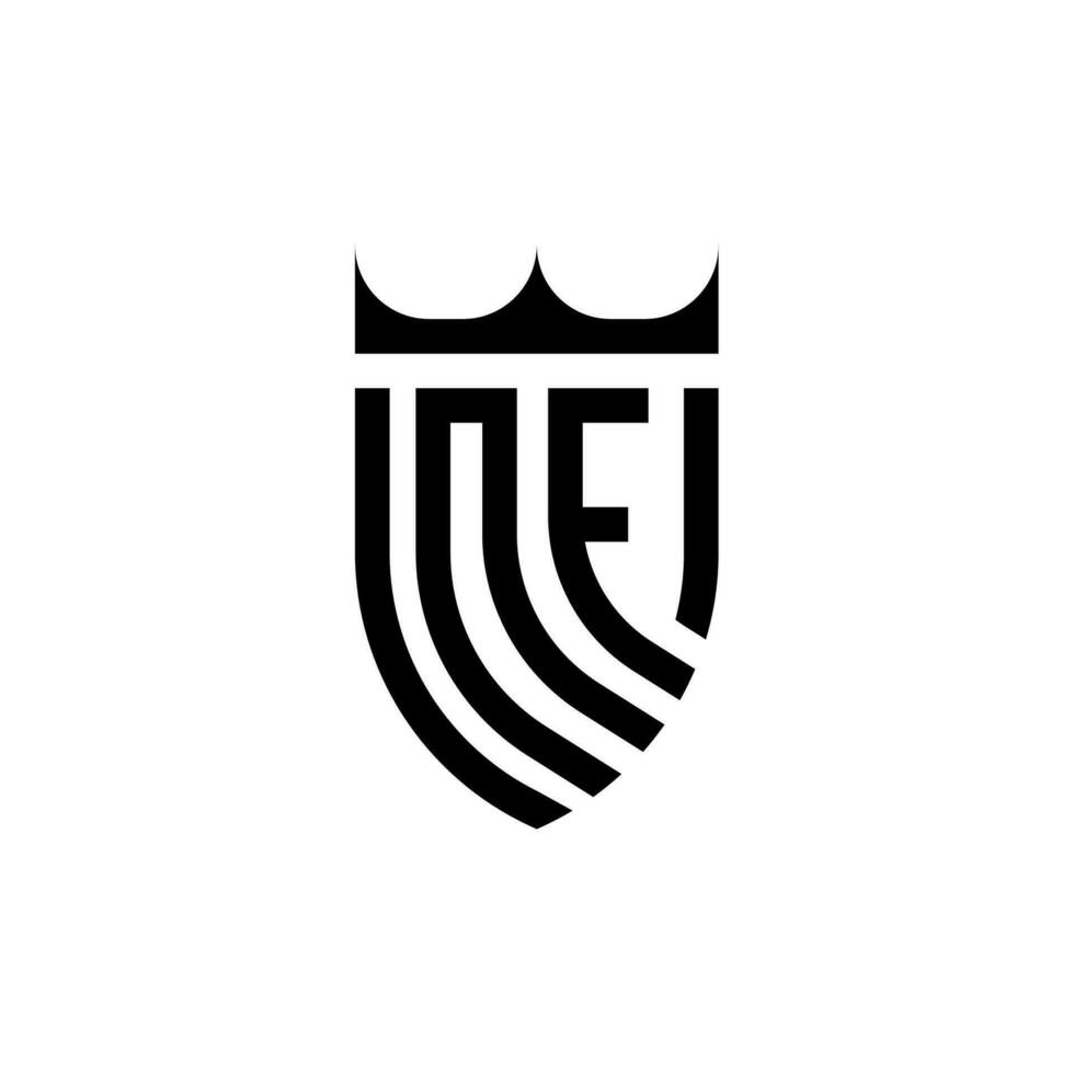 nf kroon schild eerste luxe en Koninklijk logo concept vector