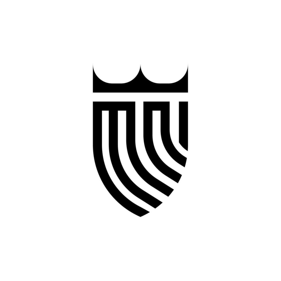 mn kroon schild eerste luxe en Koninklijk logo concept vector