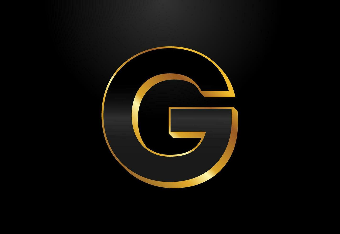 goud en zwart kleur alfabet g. elegant goud kleur alfabet vector illustratie