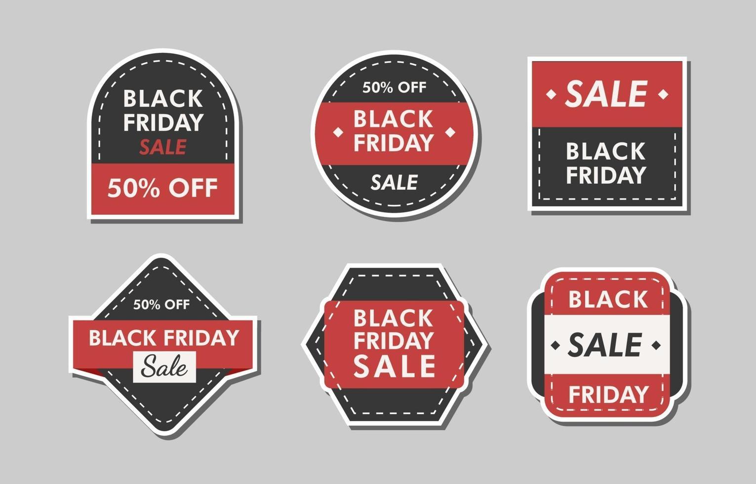 zwarte vrijdag verkoop stickers vector