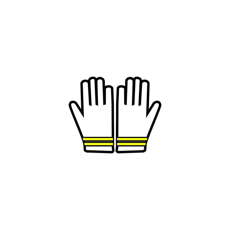 icoon van twee handschoenen met twee strepen, handschoen logo vector