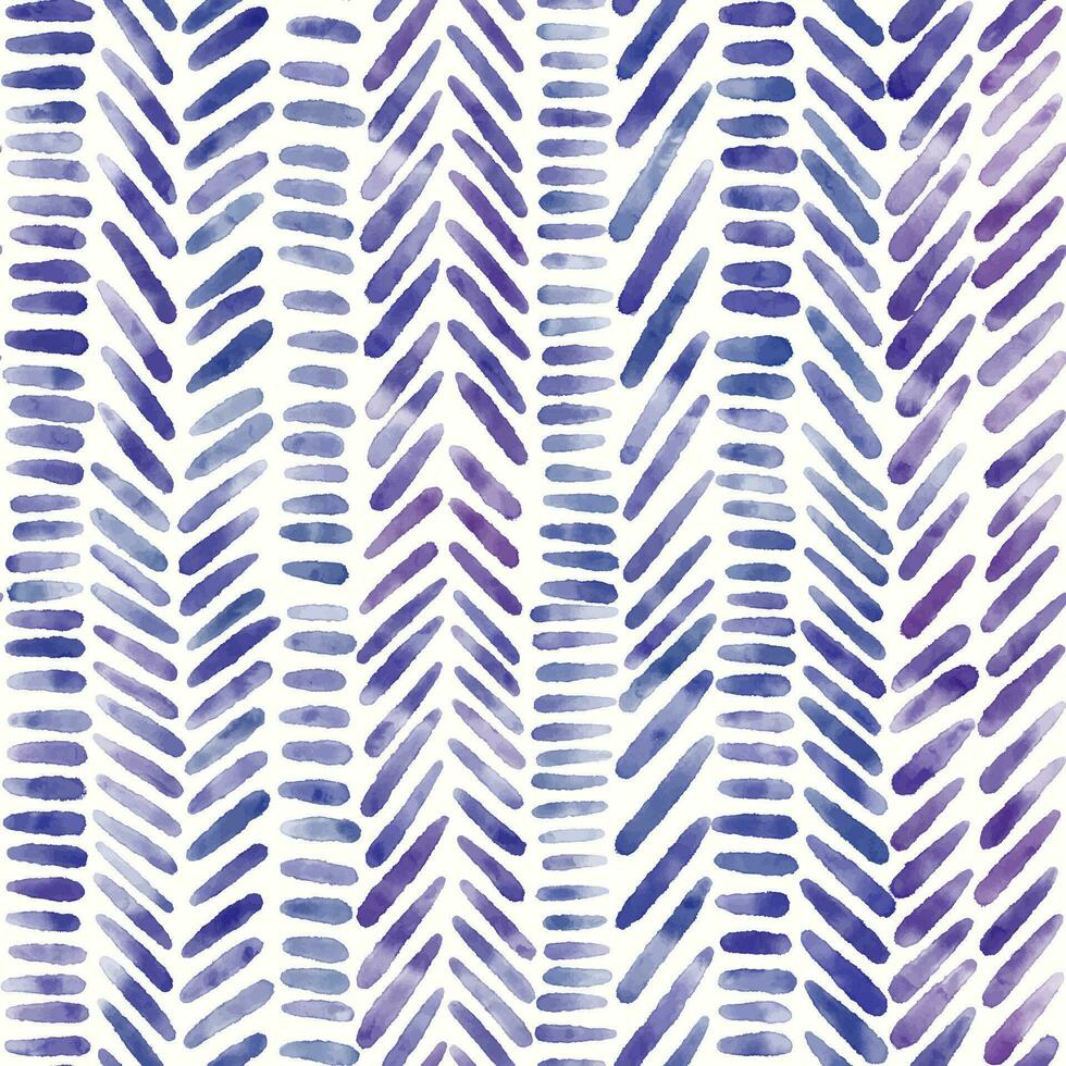 waterverf meetkundig naadloos patroon met blauw slagen. diagonaal en horizontaal lijnen Aan wit achtergrond vector