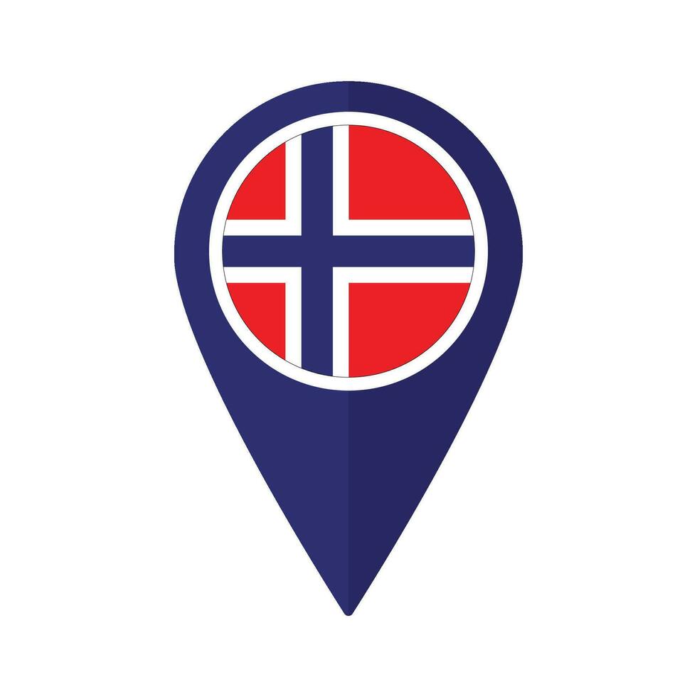 vlag van Noorwegen vlag Aan kaart nauwkeurig icoon geïsoleerd blauw kleur vector