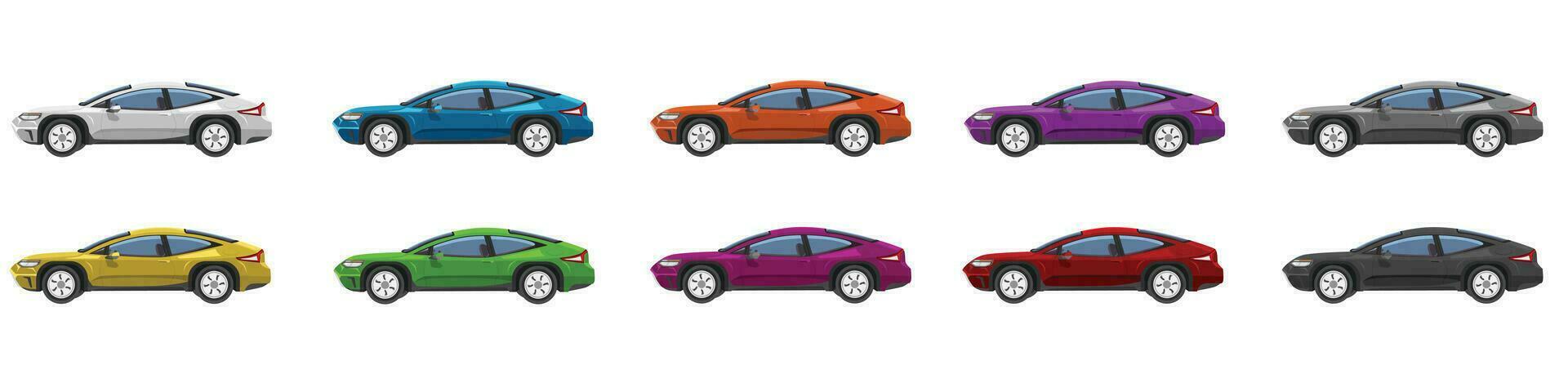 vector of illustrator van sport auto's kleurrijk verzameling. sport auto standaard- editie. kleurrijk auto's met scheiden lagen. Aan geïsoleerd wit achtergrond.