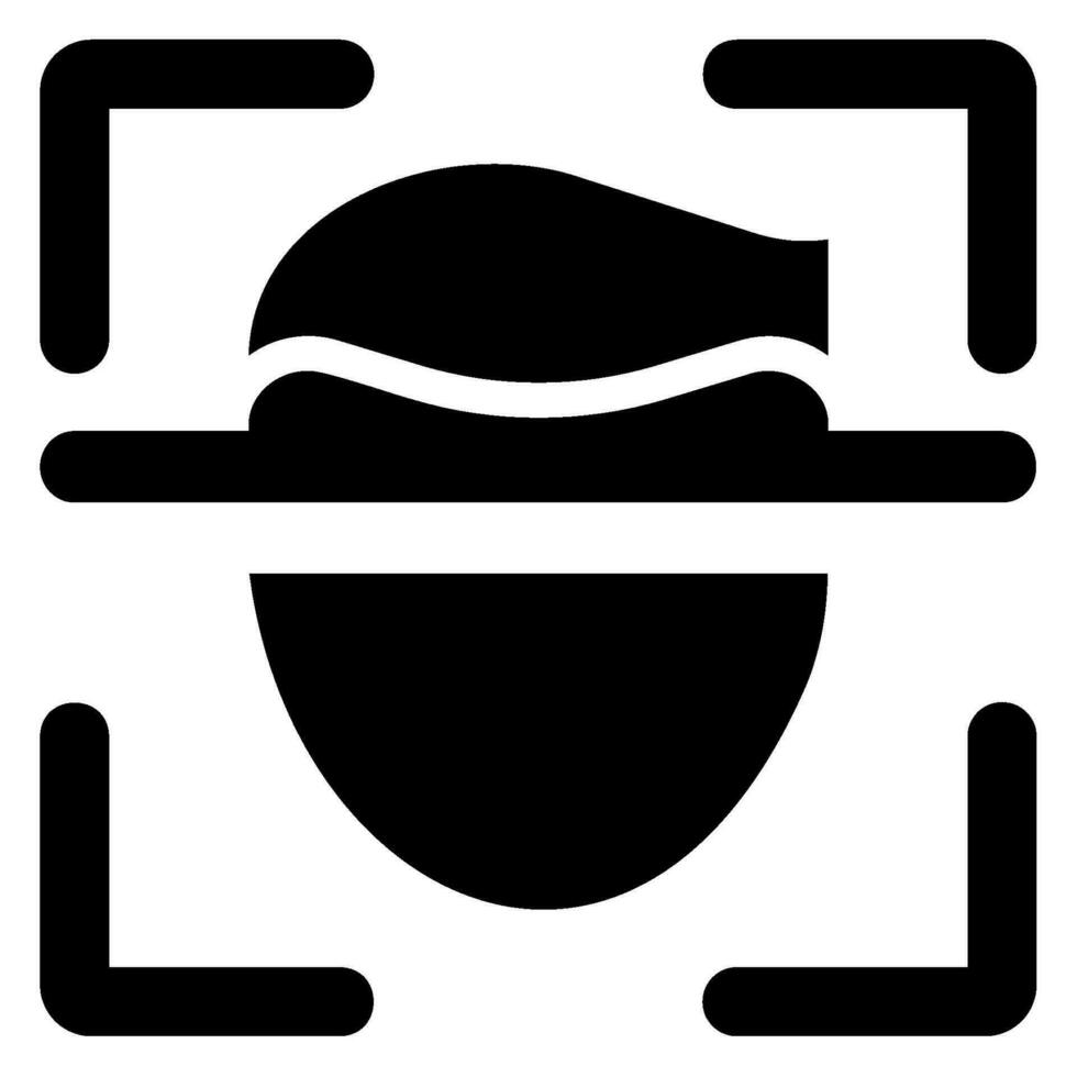 glyph-pictogram gezichtsscanner vector
