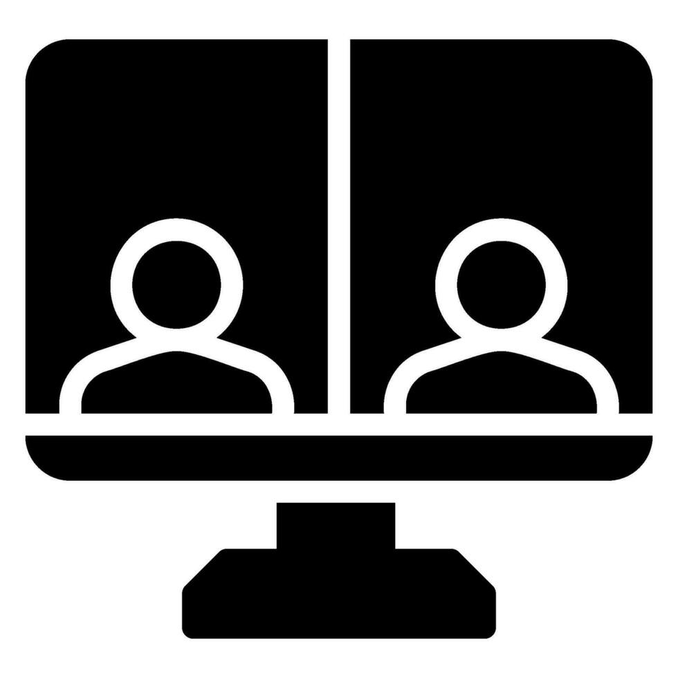 glyph-pictogram voor videoconferentie vector