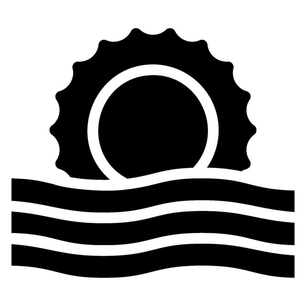 zonsondergang glyph-pictogram vector