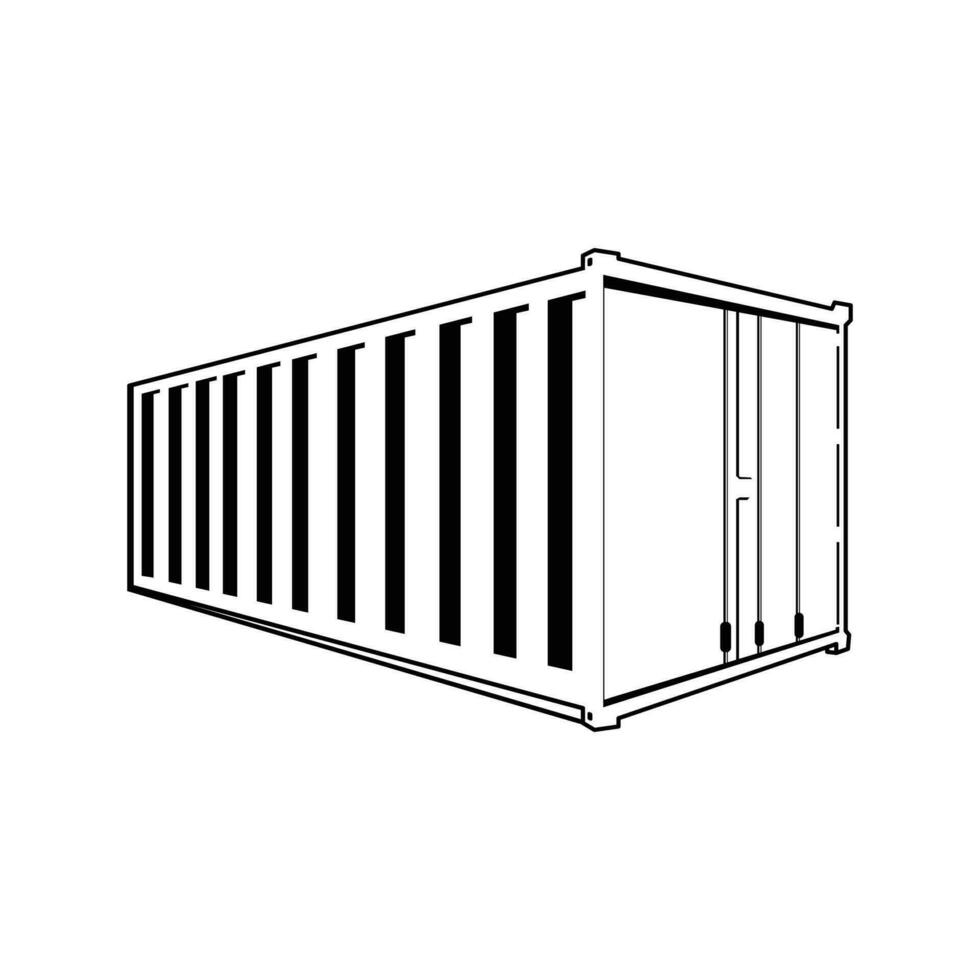 wijnoogst retro geïsoleerd lading Verzending houder metaal doos vector