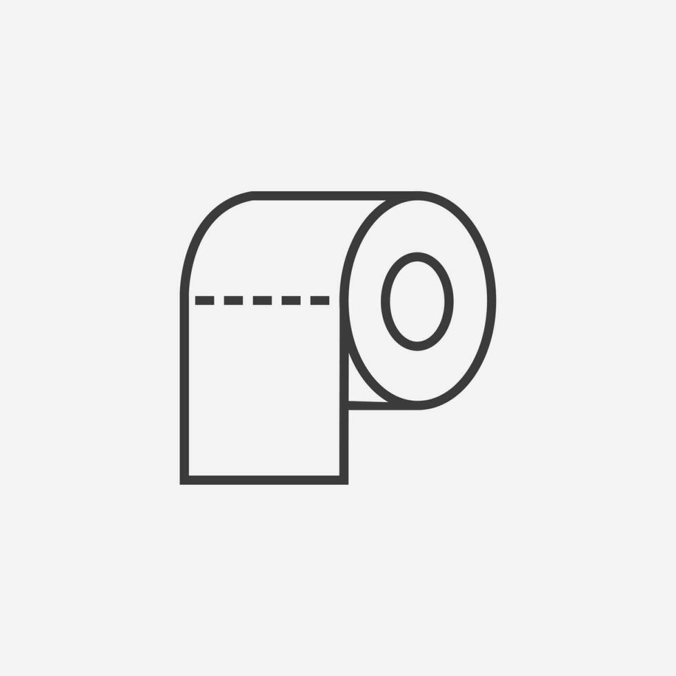 toilet zakdoek papier rollen, wc icoon vector symbool teken