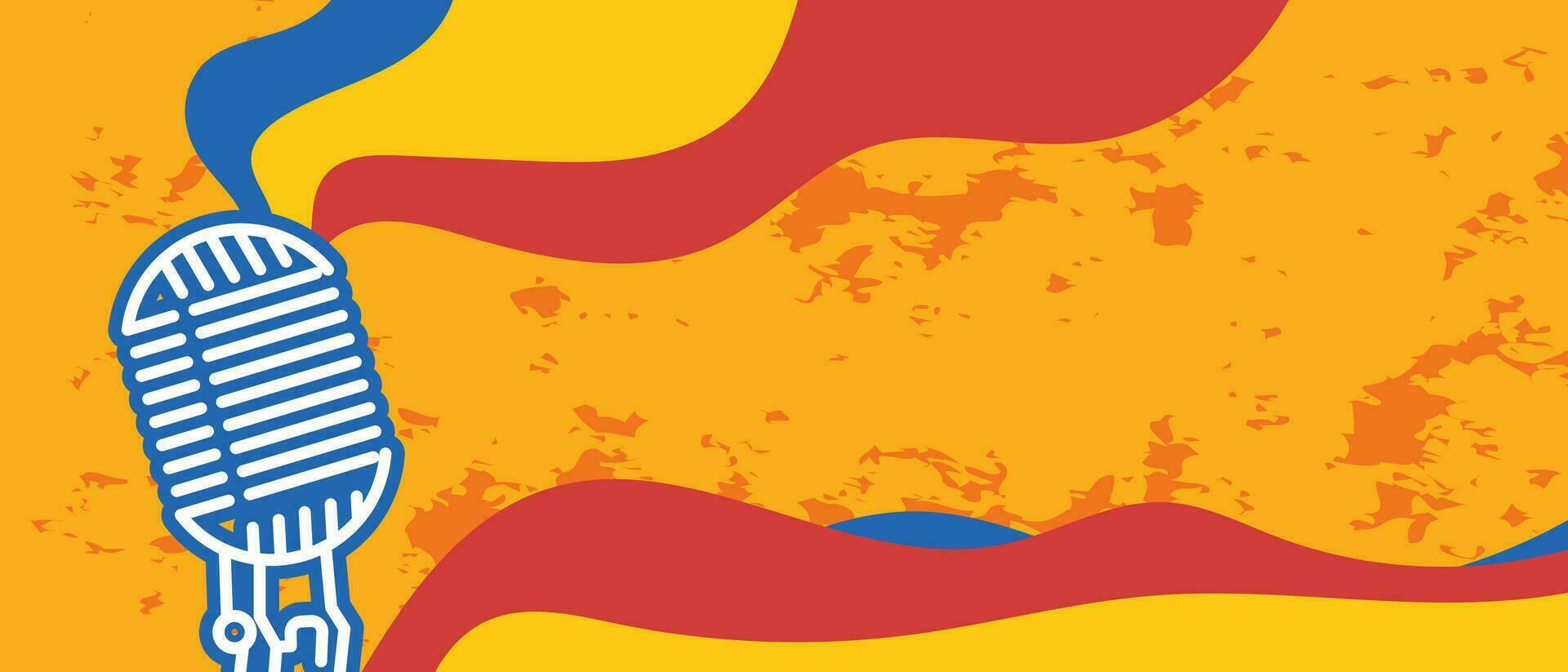 kleurrijk retro podcast abstract achtergrond vector ontwerp sjabloon