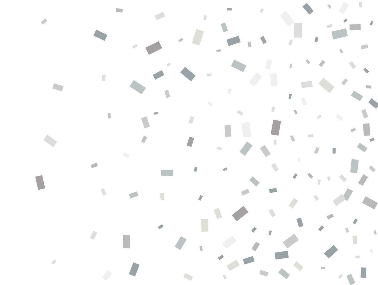 licht zilver rechthoekig schitteren confetti achtergrond. wit feestelijk textuur. vector