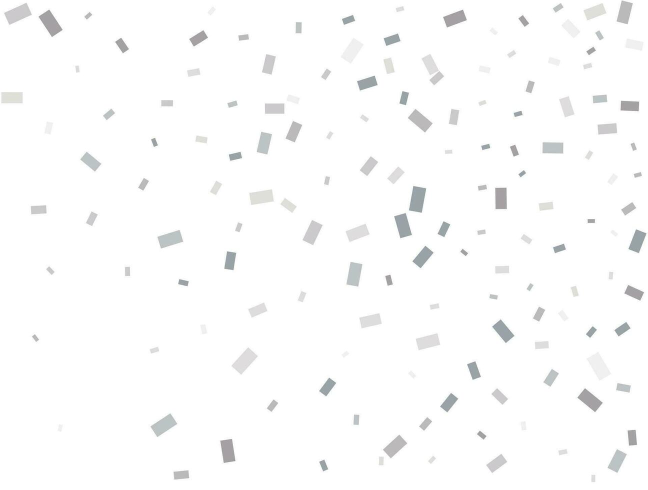 licht zilver rechthoekig schitteren confetti achtergrond. wit feestelijk textuur. vector