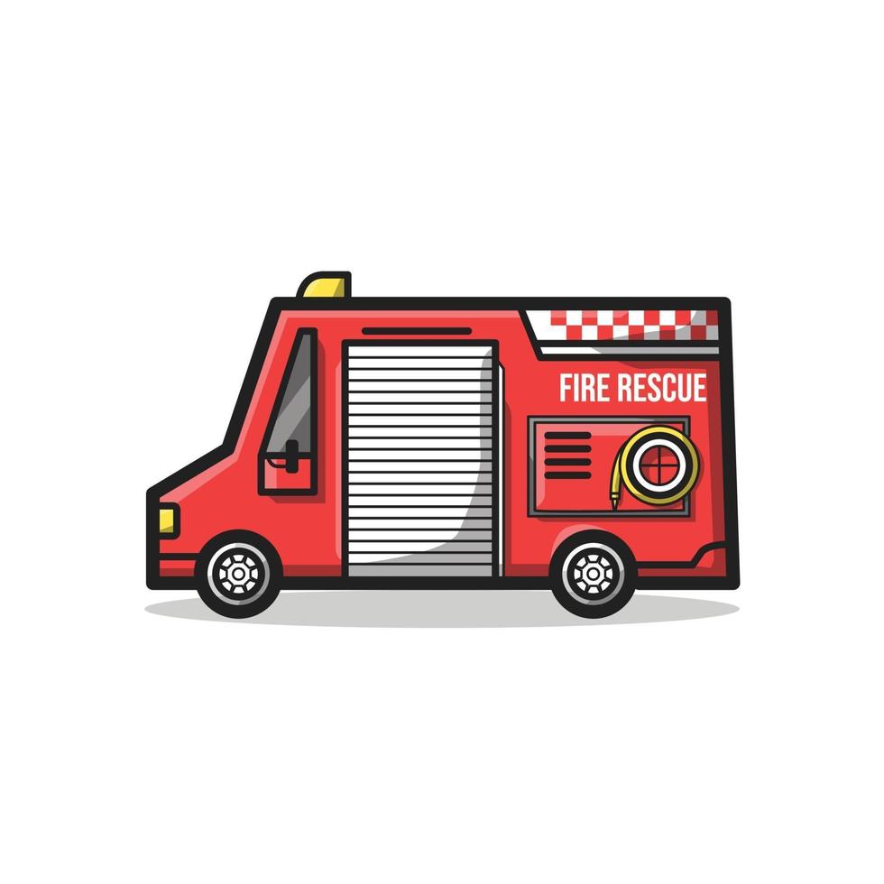 brandweerwagen voertuig lijntekeningen cartoon afbeelding vector
