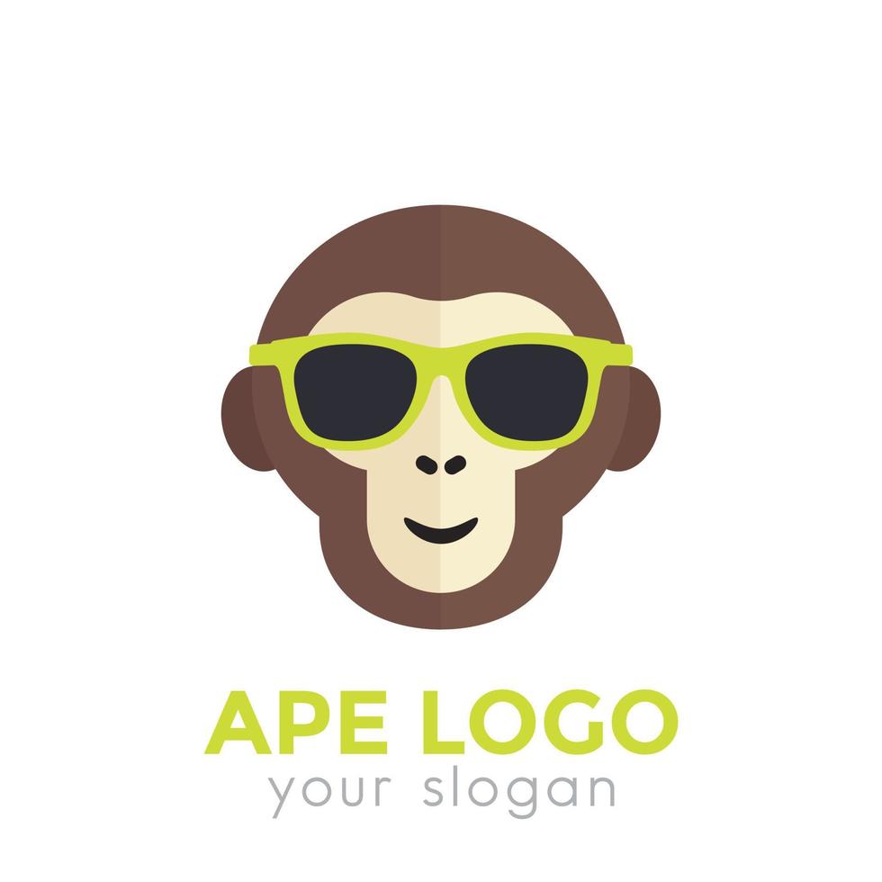 aap, aap in zonnebril logo sjabloon vector