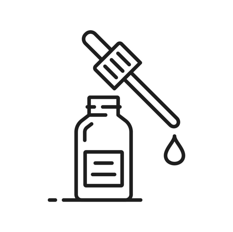 serum fles, druppelaar icoon, kunstmatig olie essence vector