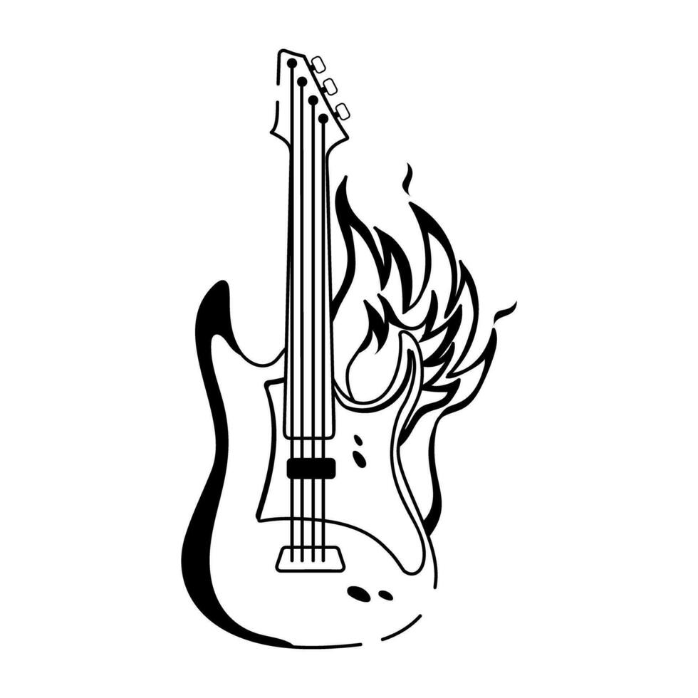 modieus rockster gitaar vector