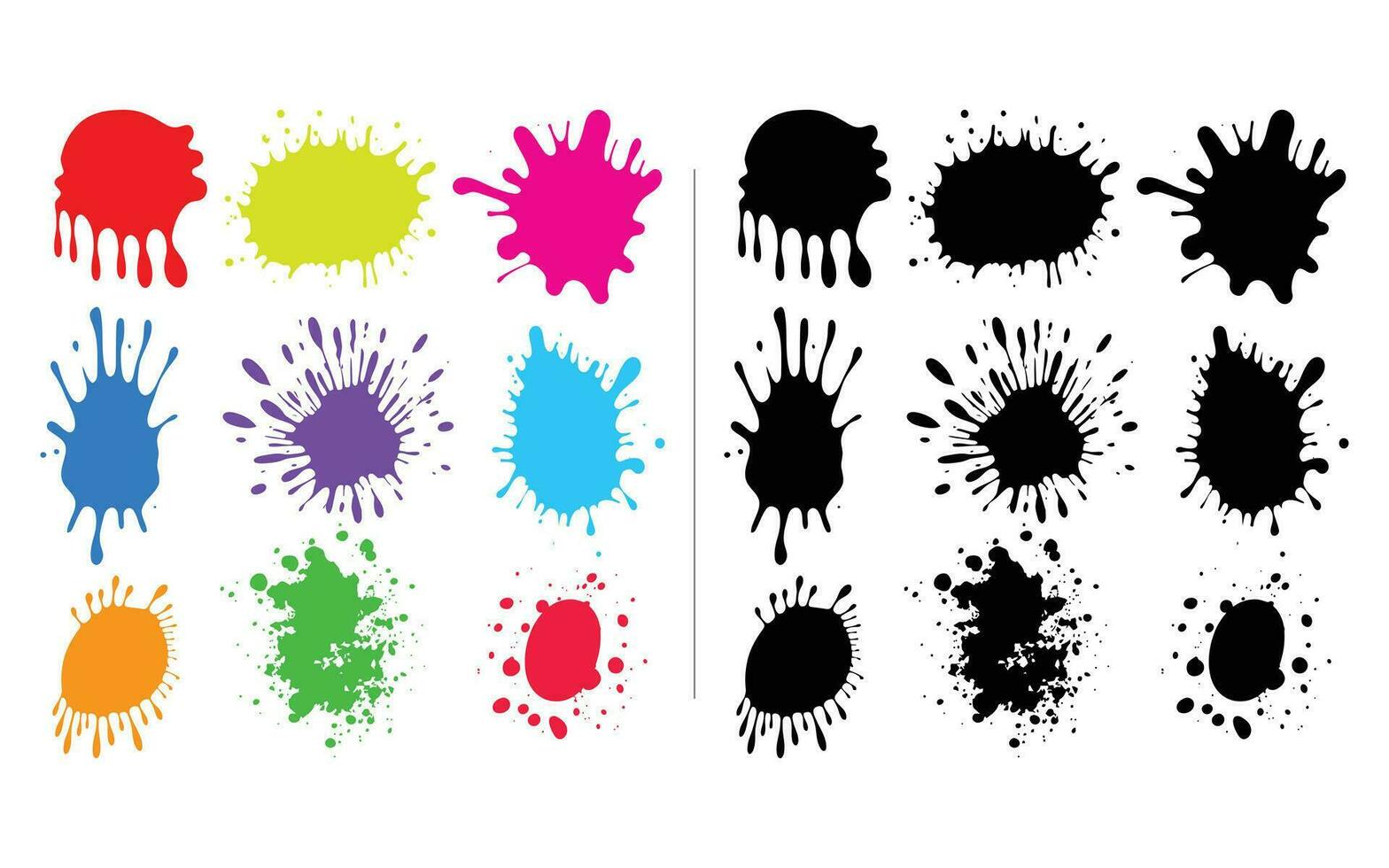 kleurrijk abstract inkt verf geklater reeks vector