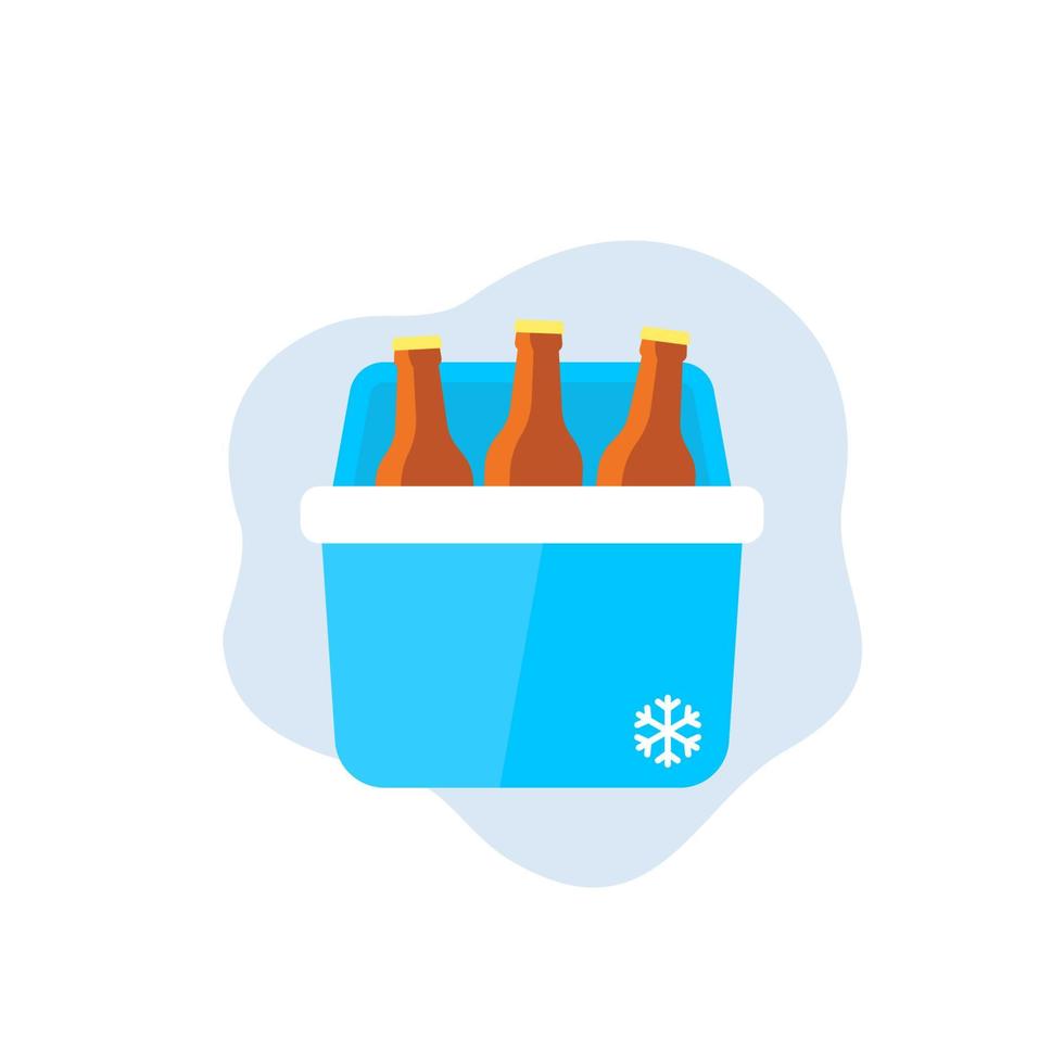 draagbare koeler met bier, vectorpictogram vector