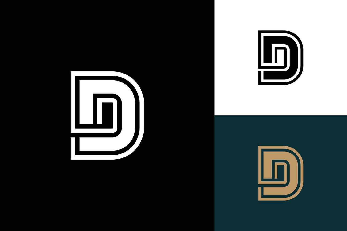 brief d monogram vector logo ontwerp