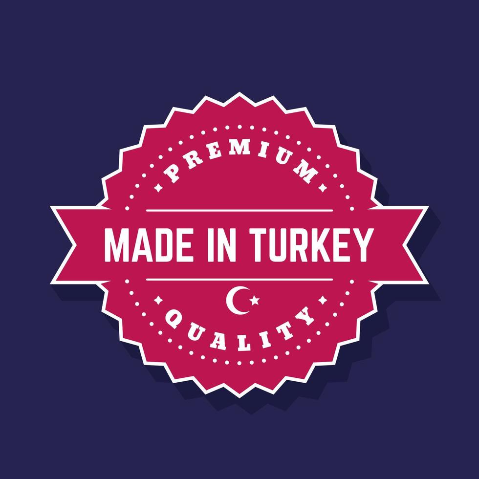 gemaakt in turkije badge, vintage embleem vector