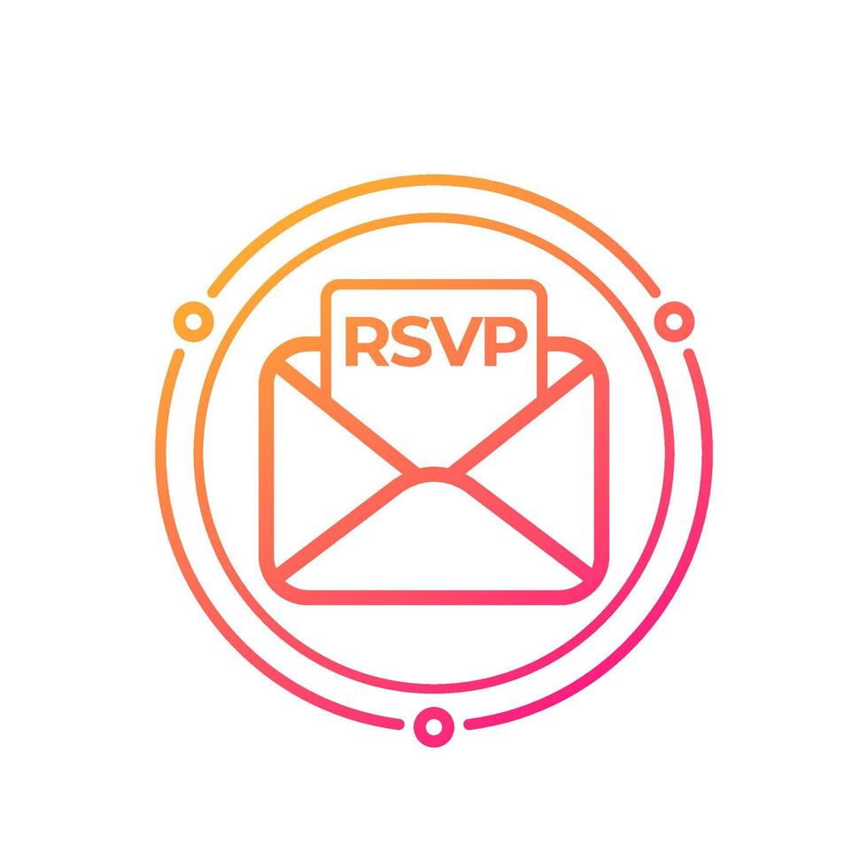 rsvp-pictogram met envelop, vectorkunst vector