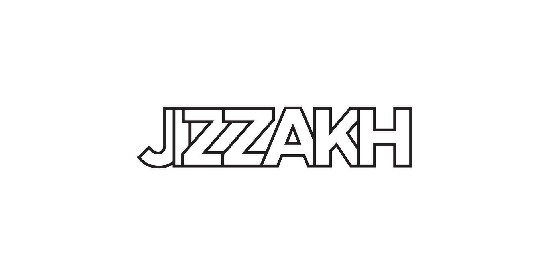 jizzakh in de Oezbekistan embleem. de ontwerp Kenmerken een meetkundig stijl, vector illustratie met stoutmoedig typografie in een modern lettertype. de grafisch leuze belettering.