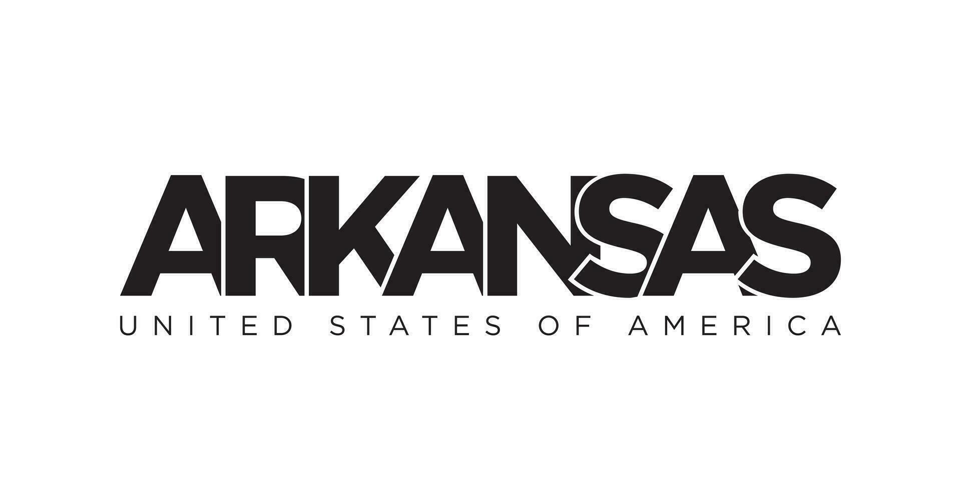 Arkansas, Verenigde Staten van Amerika typografie leuze ontwerp. Amerika logo met grafisch stad belettering voor afdrukken en web. vector