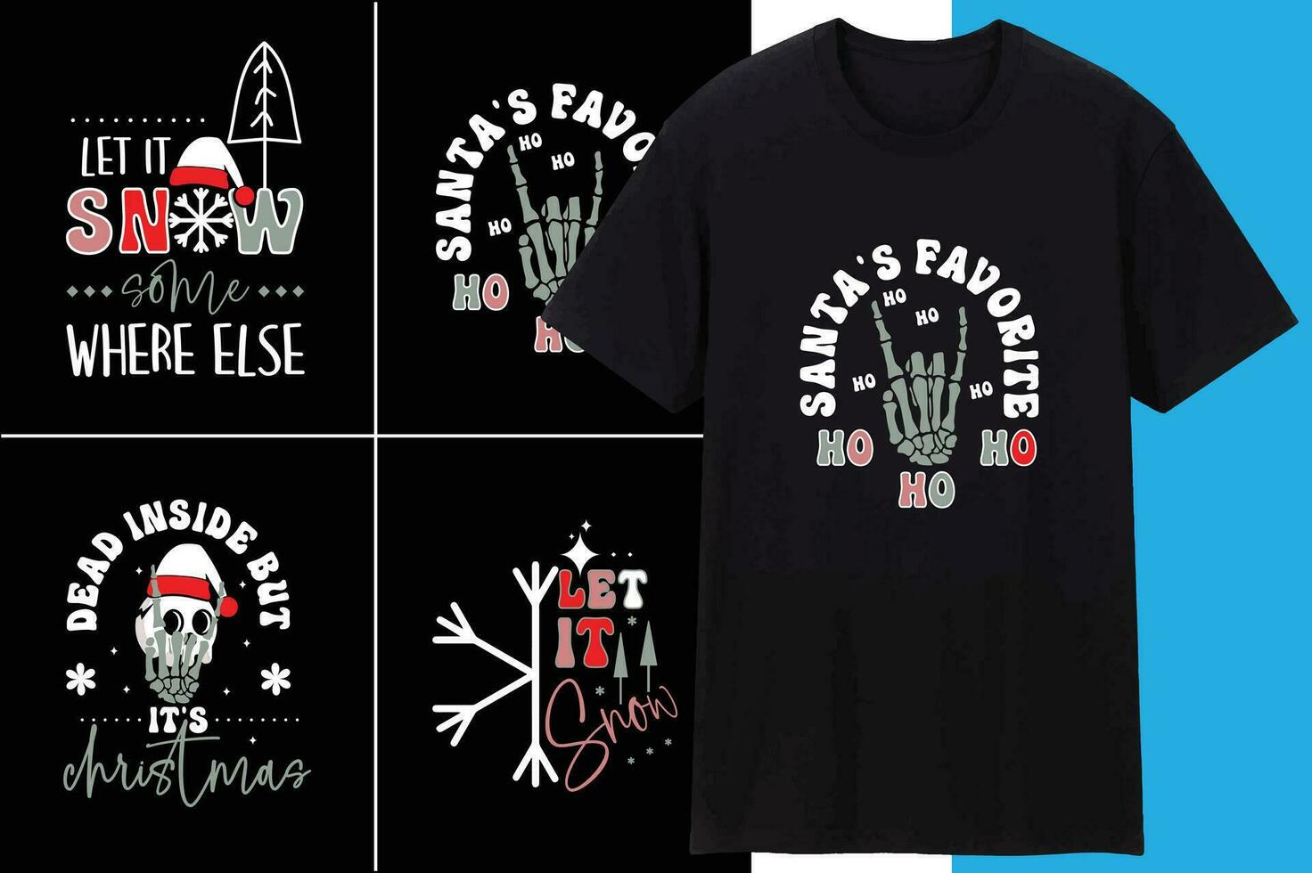 Kerstmis bundel t overhemd ontwerp voor uw bedrijf de kerstman ho vector
