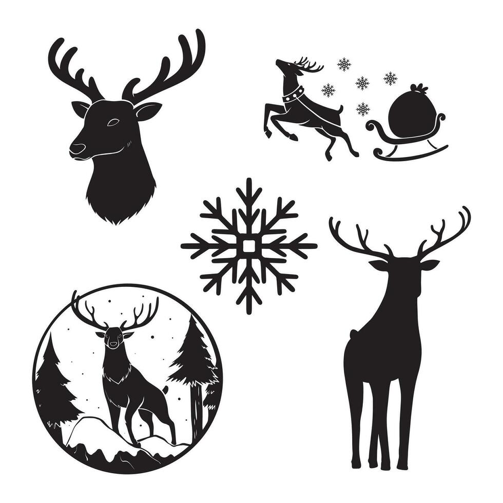 ontwerp Bedrijfsmiddel Kerstmis silhouet vector