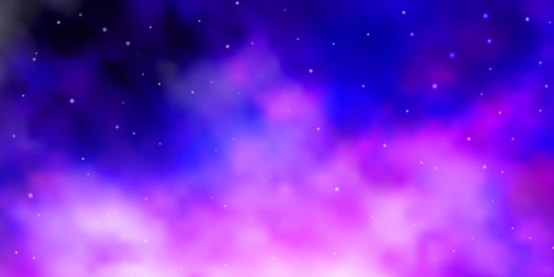 lichtpaarse, roze vectorachtergrond met kleine en grote sterren. vector