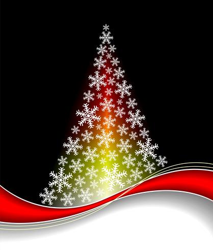Vectorillustratie met abstracte Kerstboom op donkere achtergrond vector