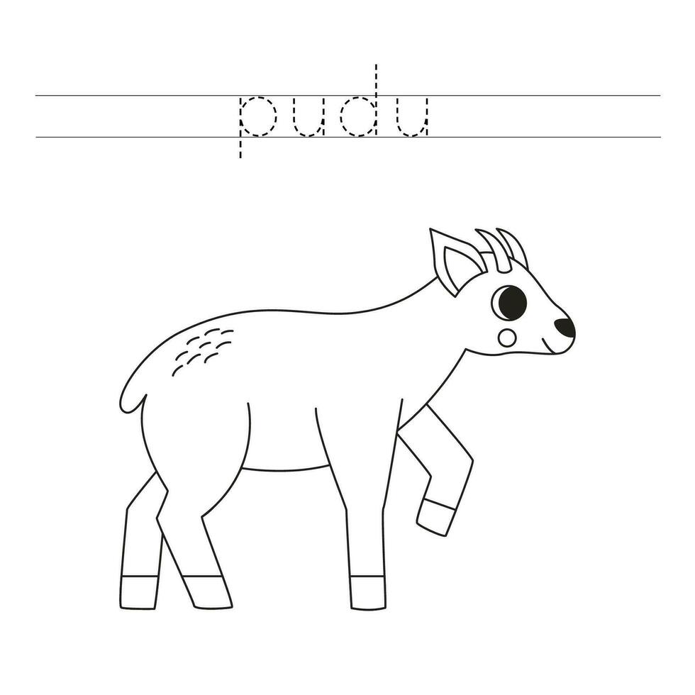 spoor de brieven en kleur tekenfilm manen wolf. handschrift praktijk voor kinderen. vector