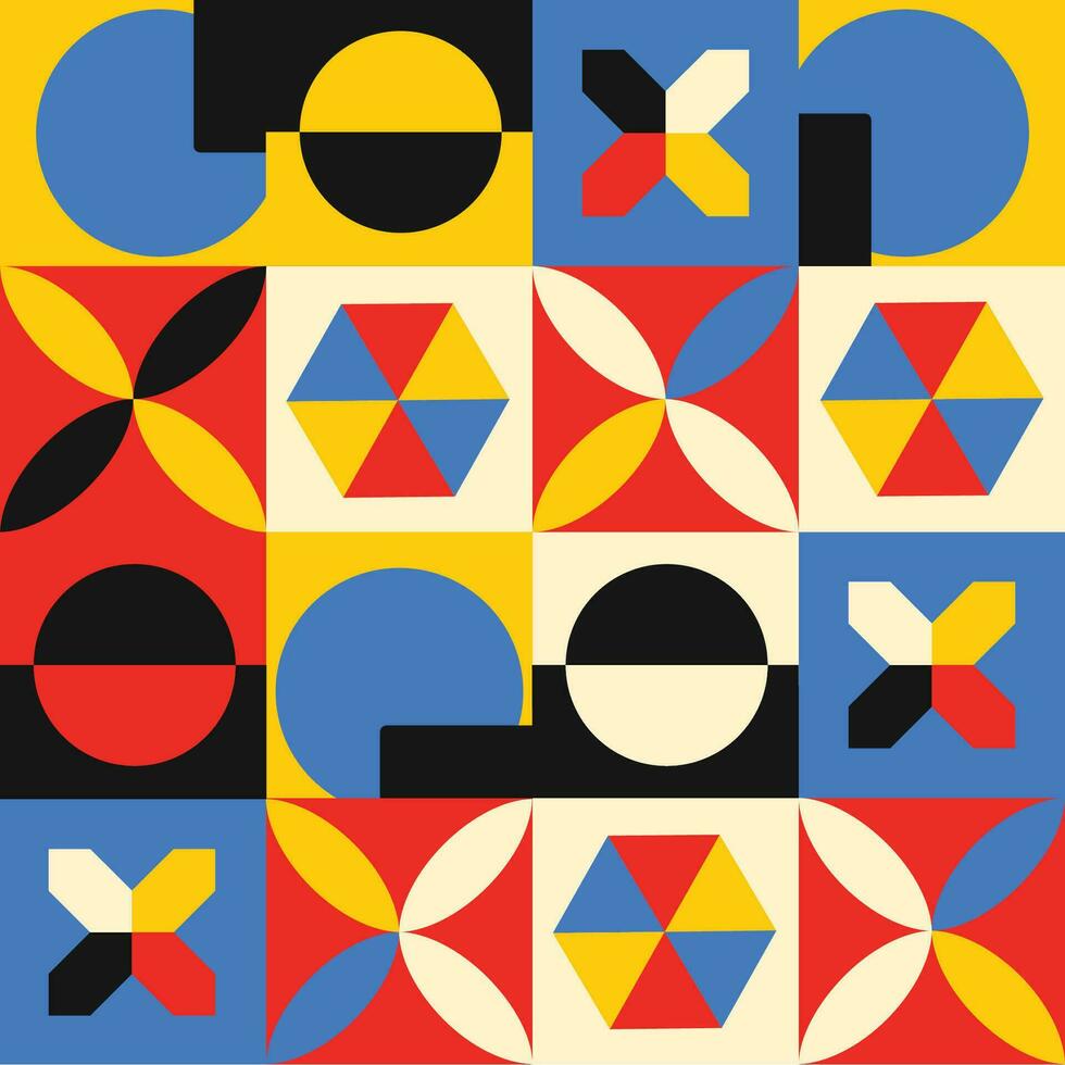 kleurrijk meetkundig achtergrond ontwerp - naadloos funky patroon illustratie vector