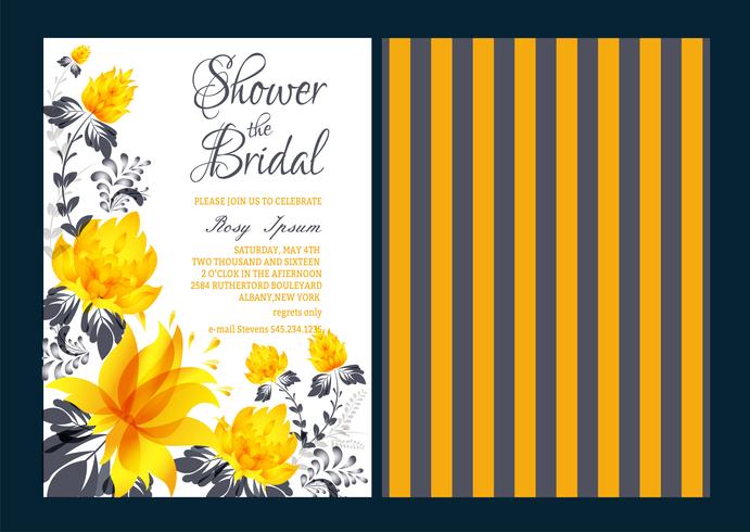 Vector set uitnodigingskaarten met bloemen elementen Bruiloft collectie