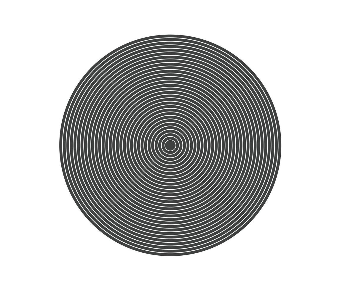 concentrisch cirkelelement. zwarte en witte kleur ring. geluidsgolf vector