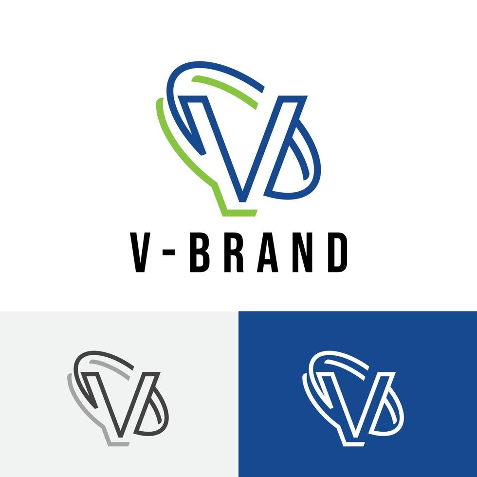 v brief zakelijke lijn abstract modern schoon logo symbool vector