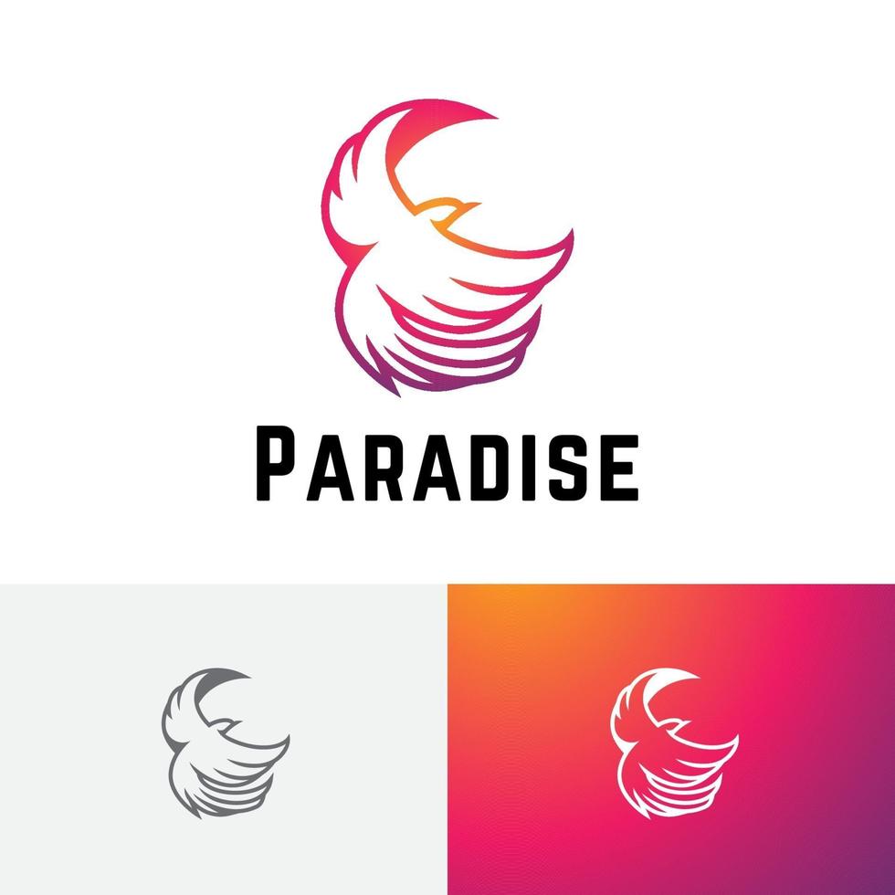 prachtige paradijsvogel vuur phoenix vliegend wildreservaat dierentuin logo vector