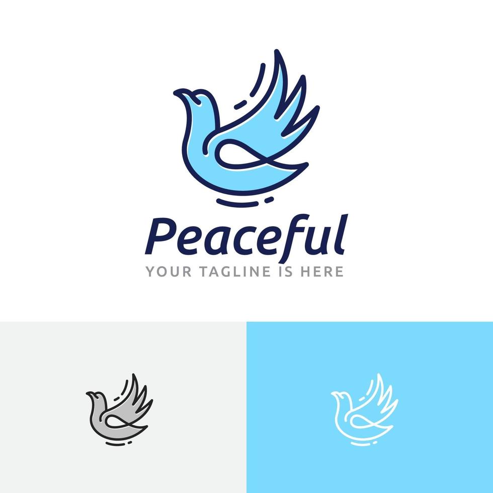 vreedzame duif duif vliegende vleugel vrede liefde vrijheid logo vector