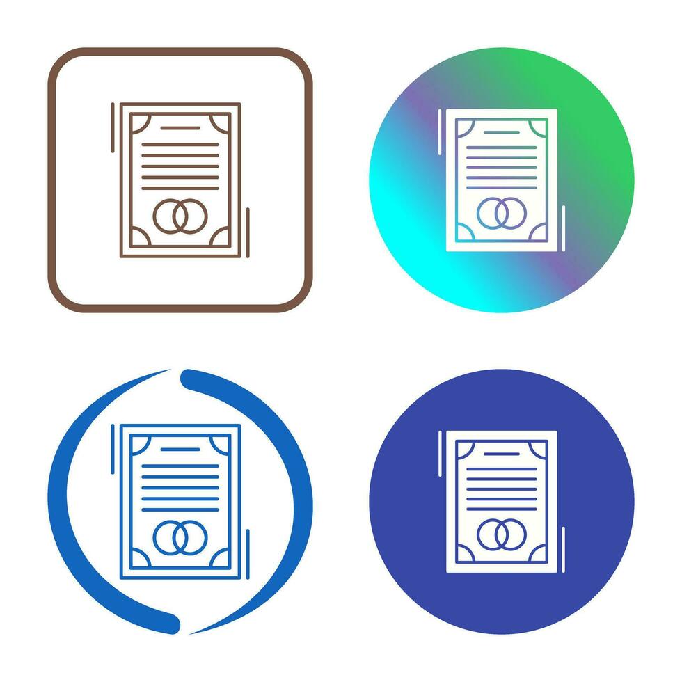 bruiloft contract vector icon