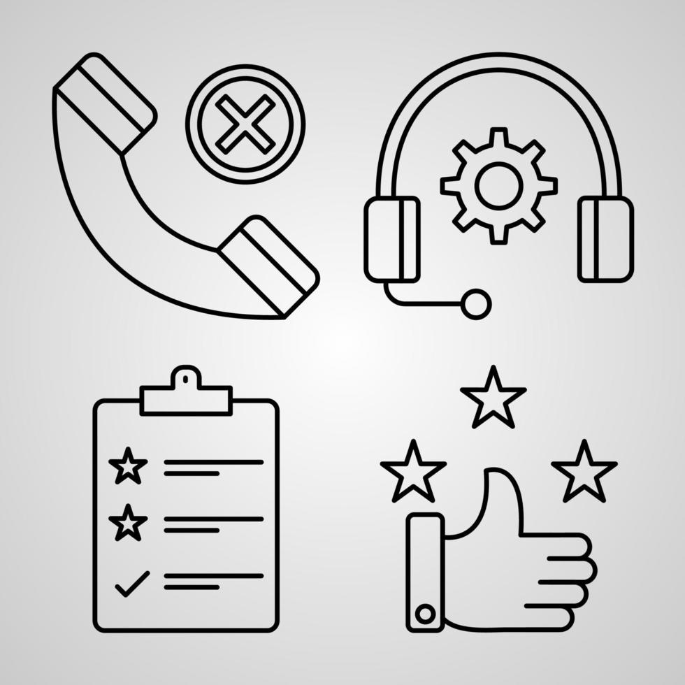 call center service icon set vector illustratie eps