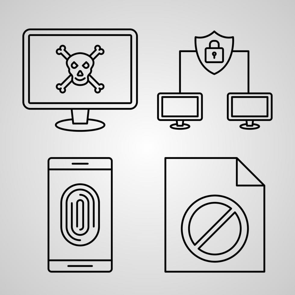 cyber security icon set vector illustratie eps