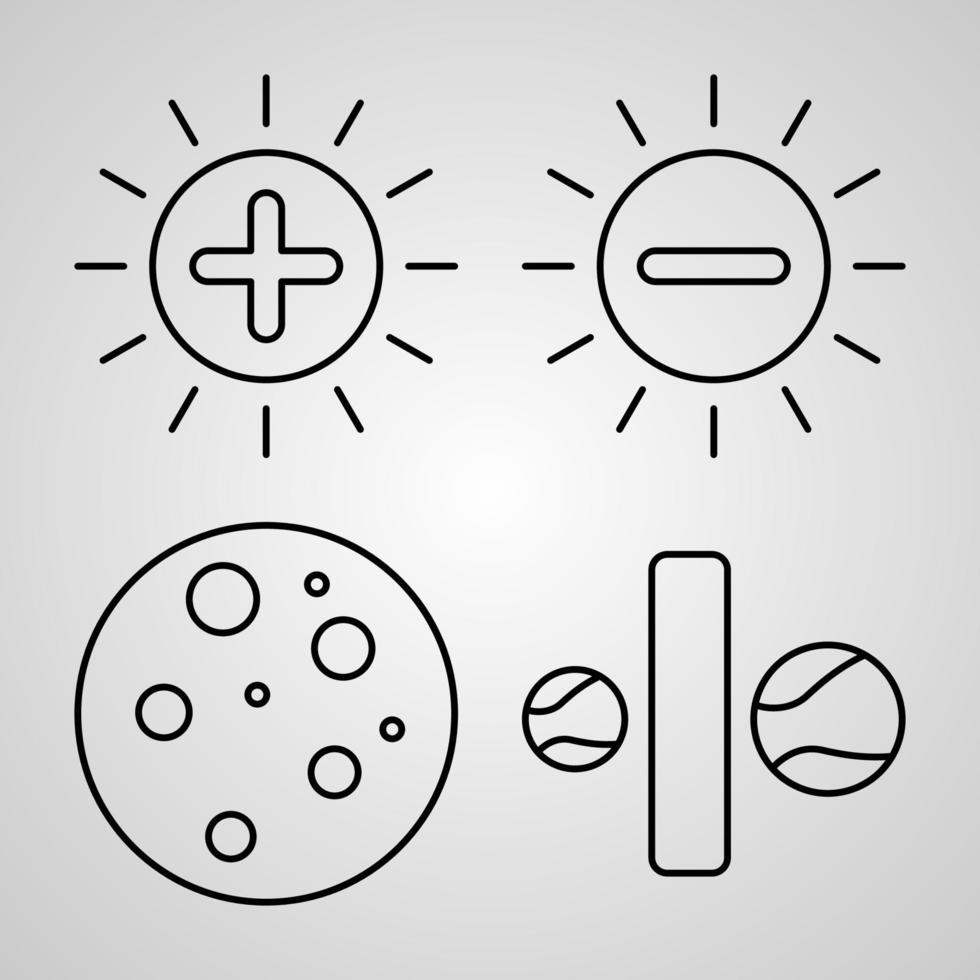 verzameling natuurkundige symbolen in kaderstijl vector