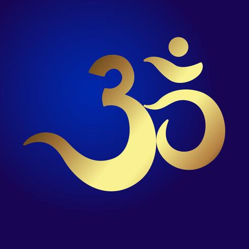 Om of Aum Indiaas heilig geluid, originele mantra, een woord van kracht. vector