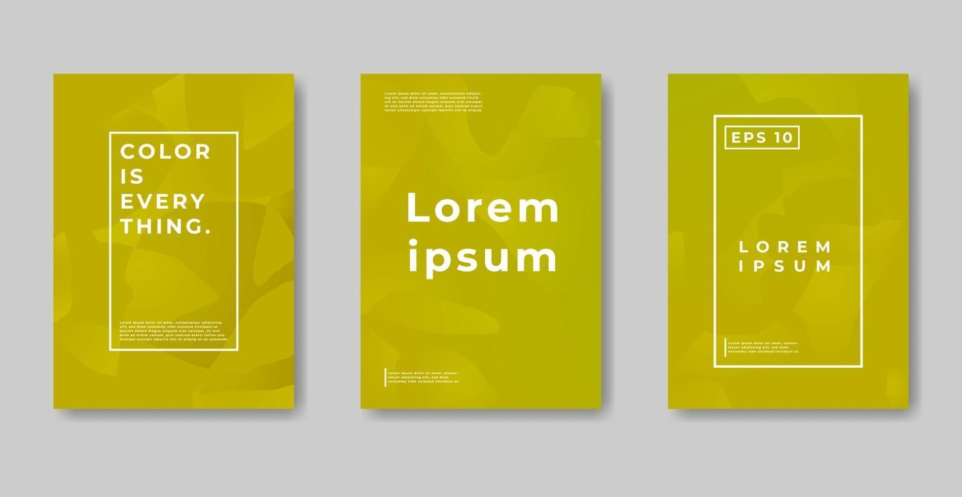 omslag sets abstracte gele en gren kleur achtergrond vector