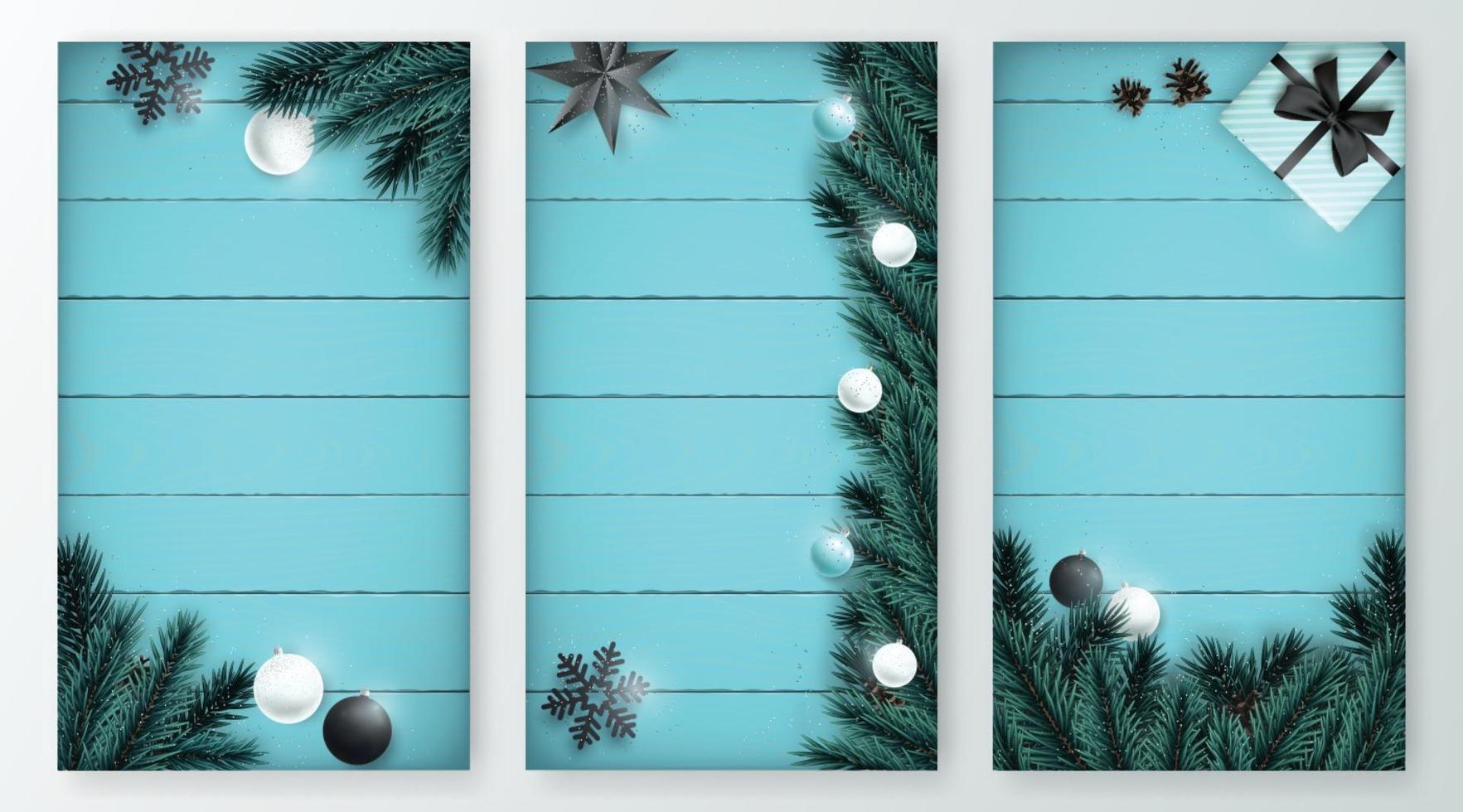 verticale kerst achtergrond set vector