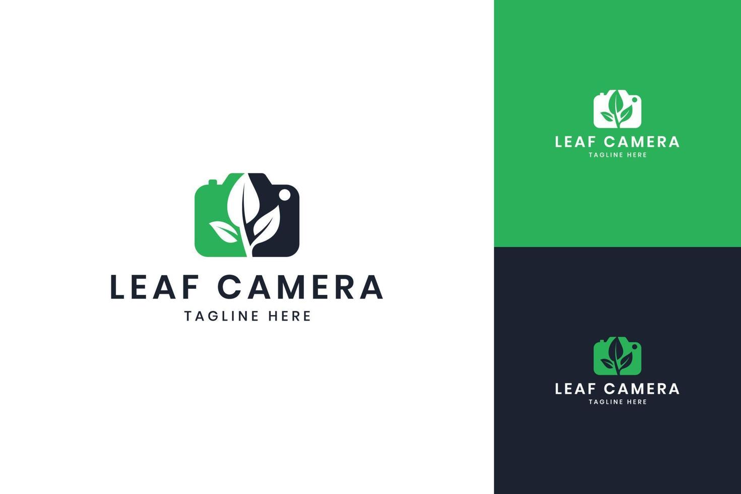 blad camera negatieve ruimte logo ontwerp vector